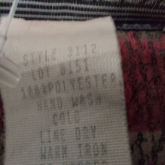 Kensington Square Jacket XL Red Full Zip Lightweight Leaf Pattern Vintage 80's - Picture 11 of 12